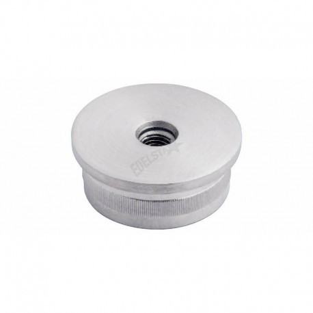 EMBOUT MOLETE, PLAT, POUR D42,4X2,0MM,PERCAGE M8 , AISI304 BROSSE