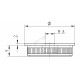 EMBOUT MOLETE, PLAT, POUR D42,4X2,0MM,PERCAGE M8 , AISI304 BROSSE