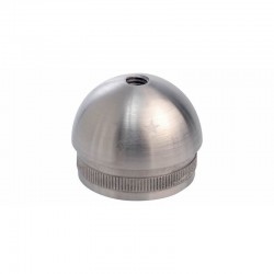 EMBOUT MOLETE,1/2 SPHERE,POUR D33,7X2,0MM,PERCAGE M8 , AISI304 BROSSE