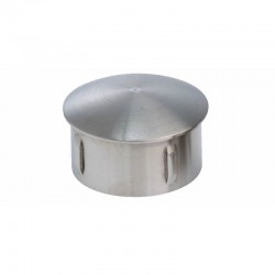 EMBOUT BOMBE, POUR D48,3X2,0-2,6MM,AVEC RESSORTS LATERAUX, AISI304 BROSSE