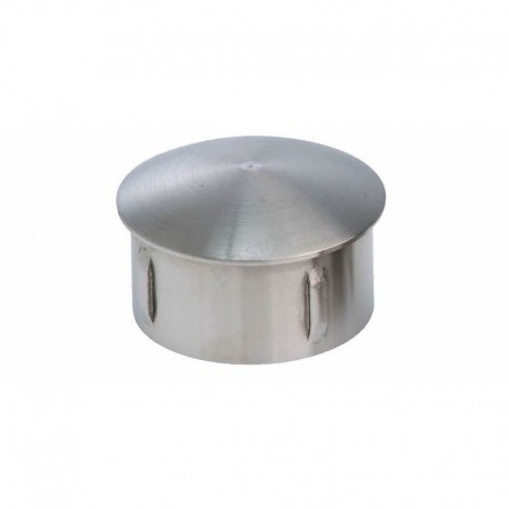 EMBOUT BOMBE, POUR D48,3X2,0-2,6MM,AVEC RESSORTS LATERAUX, AISI304 BROSSE