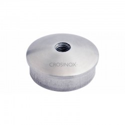 EMBOUT MOLETE, BOMBE, POUR D33,7X2,0MM,PERCAGE M8, AISI304 BROSSE