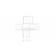 RACCORD EN CROIX, 25 X 25 X 2,0 MM,AISI316 BROSSE