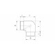 COUDE 90DEG A ANGLE DROIT POUR D48,3X2,0MM,AISI304, BROSSE