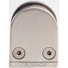 Pinces a verre demi-ronde 43 x 59 mm,Inox 316 brosse,fixation sur  tube rond diametre 42,4 mm