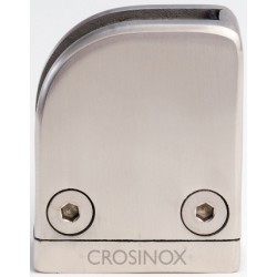 Pinces a verre d'angle 53 x 60 mm,Inox 316 brosse,fixation sur  tube rond diametre 42,4 mm