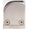Pinces a verre d'angle 53 x 60 mm,Inox 316 brosse,fixation sur  tube rond diametre 48,3 mm