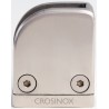 Pinces a verre d'angle 53 x 60 mm,Inox 316 brosse,fixation sur  tube rond diametre 42,4 mm