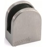 Pinces a verre demi-ronde 30 x 35 mm,Inox 304 brosse,fixation sur  tube rond diametre 33,7 mm