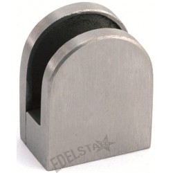 Pinces a verre demi-ronde 30 x 35 mm,Inox 304 brosse,fixation sur  tube rond diametre 42,4 mm