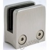 Pinces a verre carree 30 x 30 mm,Inox 304 brosse,fixation sur  tube rond diametre 42,4 mm