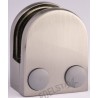 Pinces a verre demi-ronde 40 x 50 mm,Zamac Finition inox brosse,fixation sur  support plat