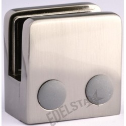 Pinces a verre carree 45 x 45 mm,Zamac Finition inox brosse,fixation sur  tube rond diametre 42,4 mm