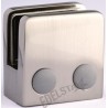 Pinces a verre carree 45 x 45 mm,Zamac Finition inox brosse,fixation sur  tube rond diametre 42,4 mm