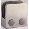 Pinces a verre carree 45 x 45 mm,Inox 304 brosse,fixation sur  support plat
