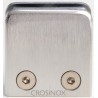 Pinces a verre carree 53 x 53 mm,Zamac Finition inox brosse,fixation sur  tube rond diametre 42,4 mm