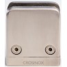Pinces a verre carree 53 x 53 mm,Inox 316 brosse,fixation sur  tube rond diametre 42,4 mm