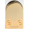 Pinces a verre demi-ronde 40 x 50 mm,Inox 316 poli miroir dore or,fixation sur  tube rond diametre 33,7 mm