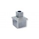EMBOUT CARRE 40X40X2,0MM,RESERVATION POUR TIGE DE 12MM