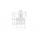 EMBOUT CARRE 40X40X2,0MM,RESERVATION POUR TIGE DE 12MM