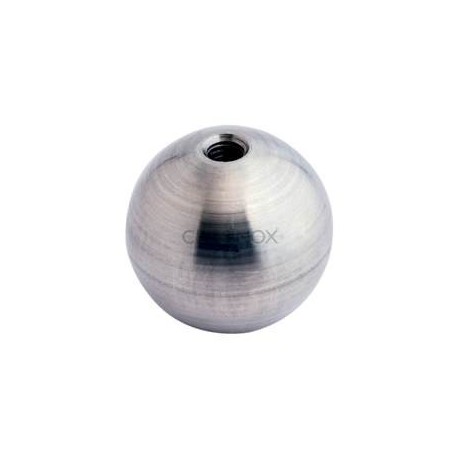 SPHERE PLEINE D30MM, TROU BORGNE TARAUDE,AISI304 BROSSE