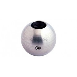 SPHERE PLEINE D30MM,VIS REGLAGE M6,TROU,DEBOUCHANT D12,2MM, AISI304 BRUT