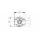 SERRE-CÂBLE SIMPLE 20X25MM, CÂBLE 5MM,FILETE M45 AISI 316 BROSSE