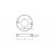 CACHE-PLATINE D76MM, OUVERTURE D15,6MM,EN DEUX PARTIES, AISI316 BROSSE