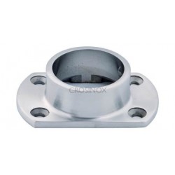 PLATINE MURALE OVALE POUR D 48,3 MM,AISI316 POLI MIROIR