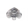 PLATINE A L' ANGLAISE D'ANGLE INTERIEUR,POUR TUBE D48,3 AISI316, BROSSE