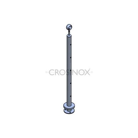 POTEAU DE GARDE-CORPS D42,4 X 2,0 MM,AISI304, 5XTROU DEBOUCH. D10,2M