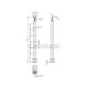 POTEAU DE GARDE-CORPS D42,4 X 2,0 MM,AISI304, 6X TARAUDAGE M6