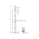 POTEAU DE GARDE-CORPS D42,4 X 2,0 MM,AISI304, PERCAGE 4 X D10,2 MM