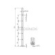 POTEAU DE GARDE-CORPS D42,4 X 2,0 MM,AISI304, 5X TROU DEBOUCH. 10,2