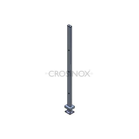 POTEAU DE GARDE-CORPS D40 X 2,0 MM,AISI304 3X TROU BORGNE D10,2MM