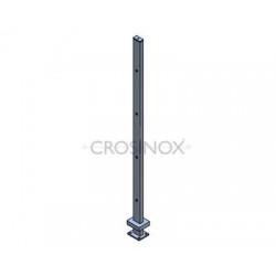 POTEAU DE GARDE-CORPS D40 X 2,0 MM,AISI304 4X TROU BORGNE  D10,2MM