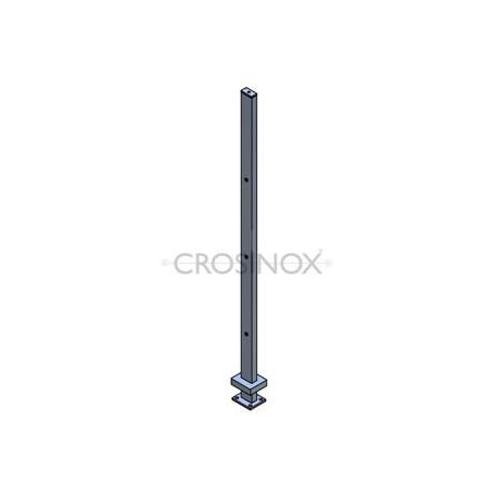 POTEAU DE GARDE-CORPS D40 X 2,0 MM,AISI304 3 X TROU DEBOUCH. D10,2