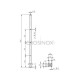 POTEAU DE GARDE-CORPS D40 X 2,0 MM,AISI304 3 X TROU DEBOUCH. D10,2