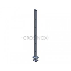 POTEAU DE GARDE-CORPS D40 X 2,0 MM,AISI304 5 X TROU DEBOUCH. D10,2