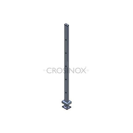 POTEAU DE GARDE-CORPS D40 X 2,0 MM,AISI304 5 X TROU DEBOUCH. D10,2