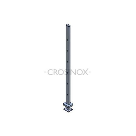 POTEAU DE GARDE-CORPS D40 X 2,0 MM,AISI304 6X TROU DEBOUCH. D10,2M