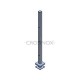 POTEAU DE GARDE-CORPS D40 X 2,0 MM,AISI304 3X TROU BORGNE D12,2MM