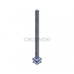 POTEAU DE GARDE-CORPS D40 X 2,0 MM,AISI304 4X TROU BORGNE D12,2MM