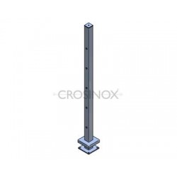 POTEAU DE GARDE-CORPS D40 X 2,0 MM,AISI304 5X TROU BORGNE D12,2 MM