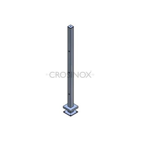 POTEAU DE GARDE-CORPS D40 X 2,0 MM,AISI304 3X TROU DEBOUCH. D12,2