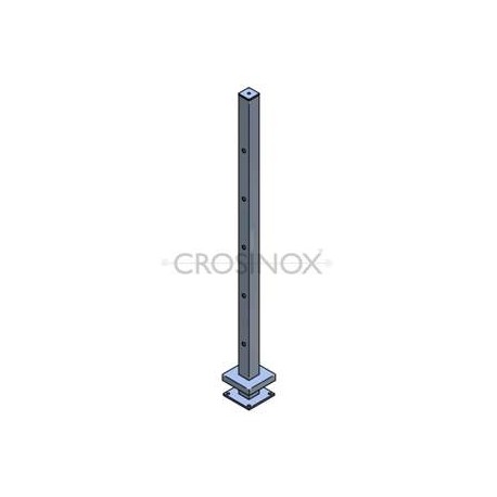 POTEAU DE GARDE-CORPS D40 X 2,0 MM,AISI304 5X TROU DEBOUCH. D12,2M