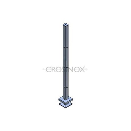 POTEAU DE GARDE-CORPS D40 X 2,0 MM,AISI304 6X TROU ANGLE D12,2 MM,
