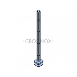 POTEAU DE GARDE-CORPS D40 X 2,0 MM,AISI304 8X TROU ANGLE D12,2 MM,