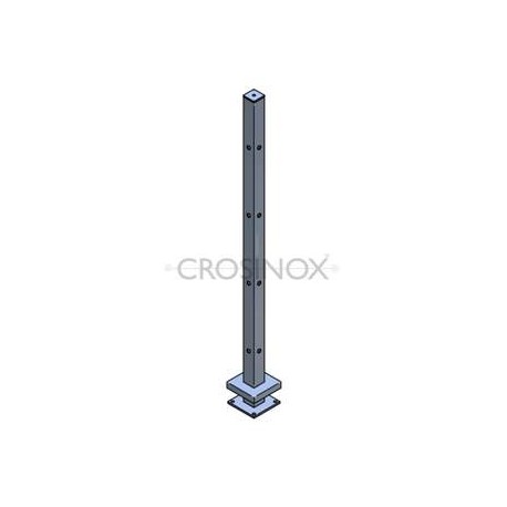 POTEAU DE GARDE-CORPS D40 X 2,0 MM,AISI304 8X TROU ANGLE D12,2 MM,
