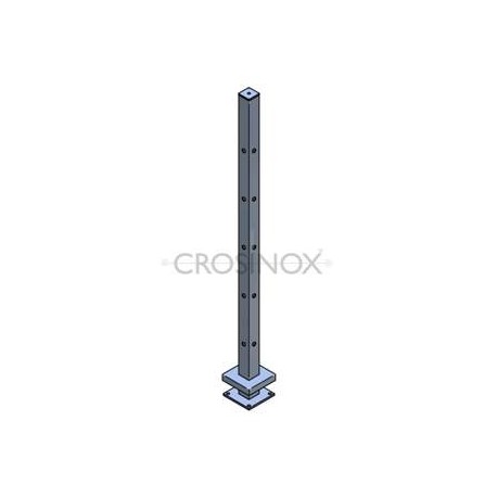 POTEAU DE GARDE-CORPS D40 X 2,0 MM,AISI304 10X TROU ANGLE D12,2MM,